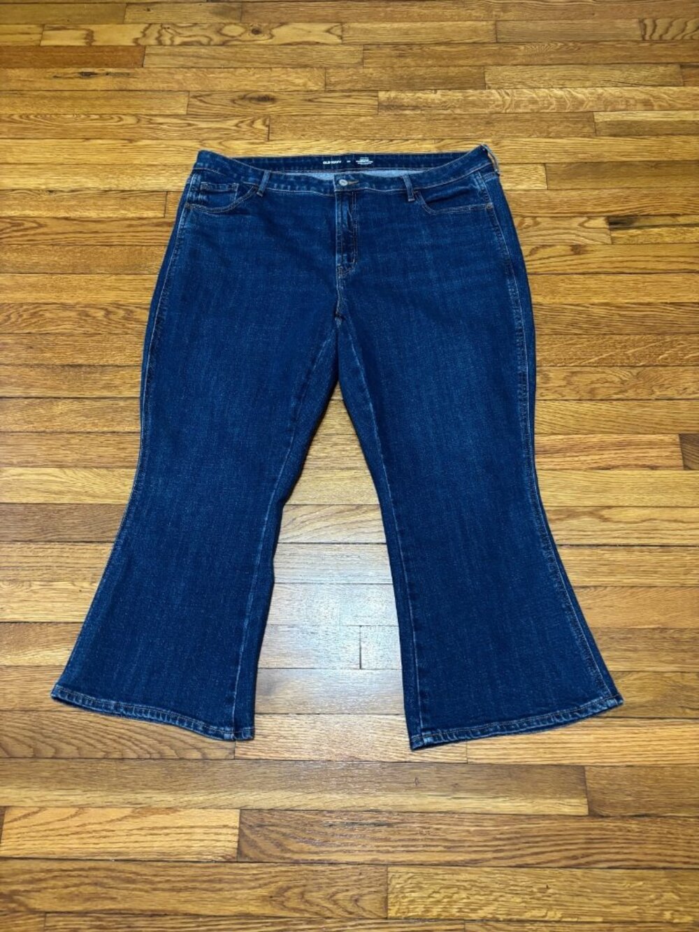 Old Navy Womens High Rise Vintage Cropped Flare Jeans Plus Size 20 Blue Denim